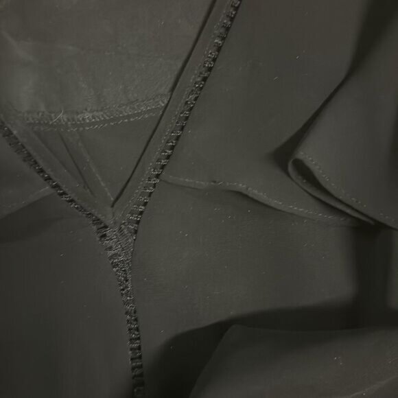 Black Sheer Marciano Bell Sleeve Ruffle Blouse - Picture 6 of 9